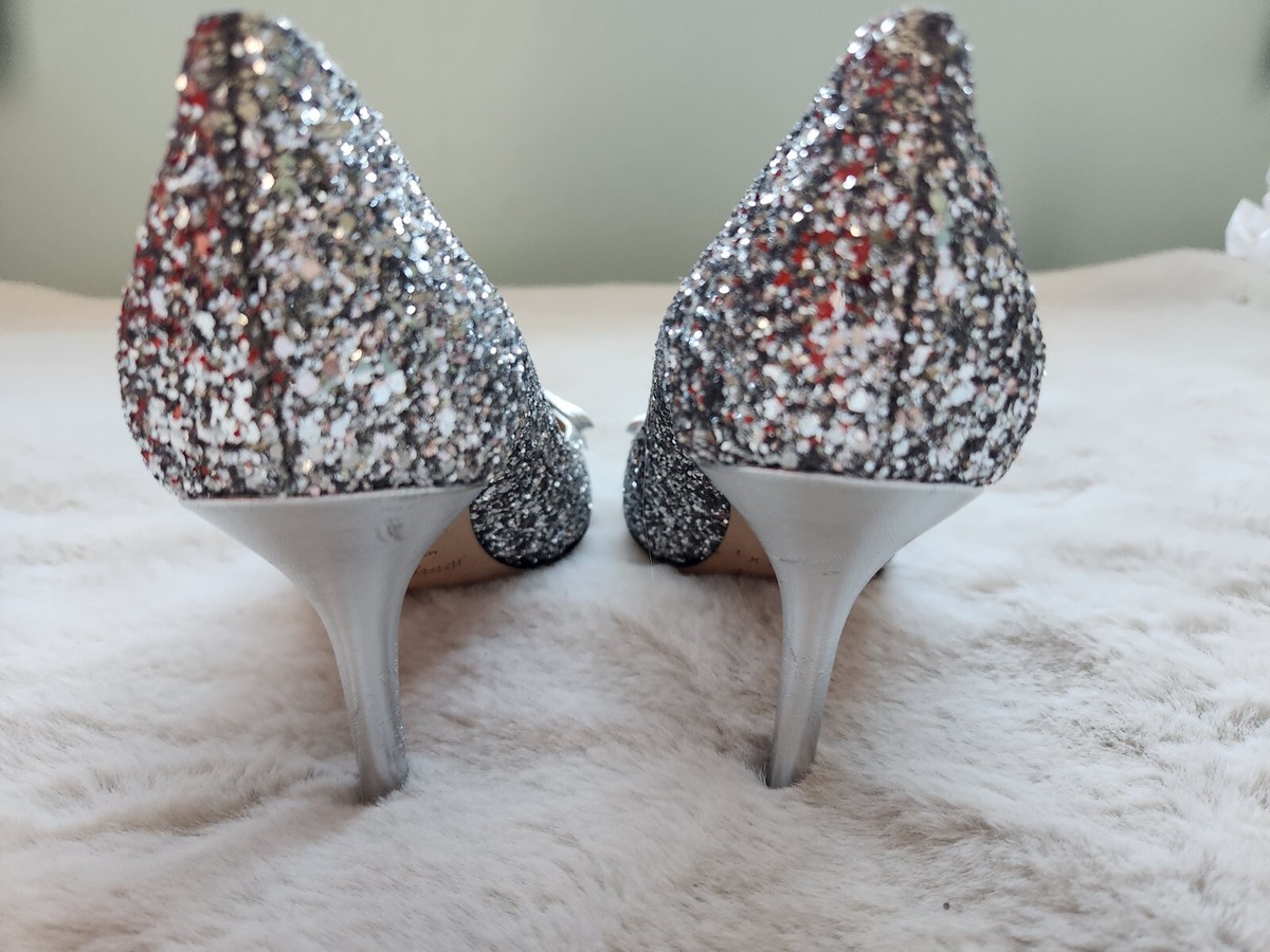 NWD JIMMY CHOO ROMY 85 Pumps Bow Glitter Size EU 35.5 Silver NWD JIMMY CHOO ROMY 85 Pumps Bow Glitter Size EU 35.5 Silver
