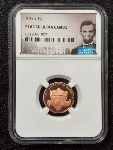 2012 S Lincoln Penny Shield 1C NGC PF69 Ultra Cameo Portrait Label