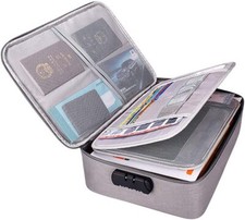 Fashion Document Box with Lock File Storage Organizer Box Waterproof Safe Bag
