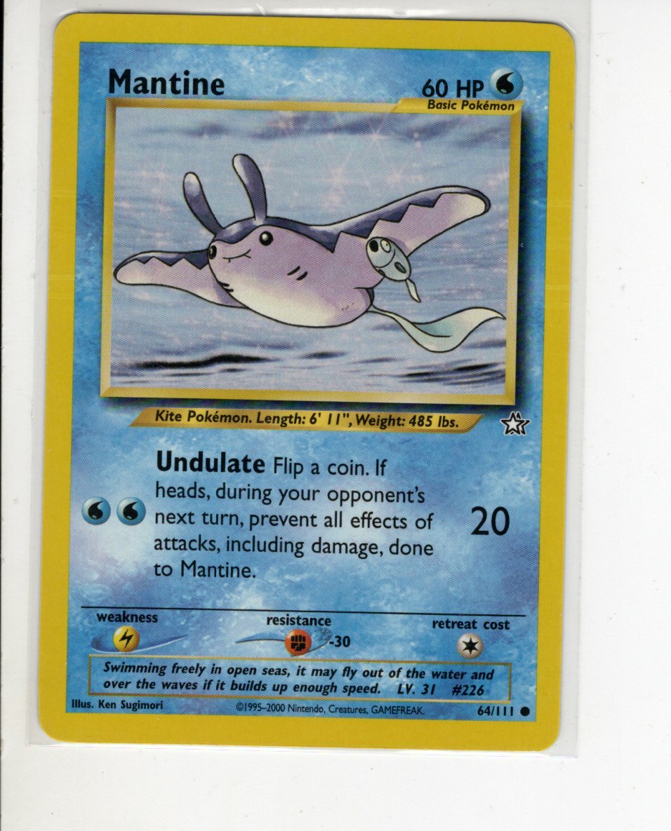NEO GENESIS SET MANTINE POKEMON CARD 64/111 EX/NM