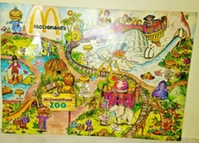 RARE 1977 MCDONALD'S LOS ANGELES ZOO POSTER MAP MCDONALDLAND BOARD