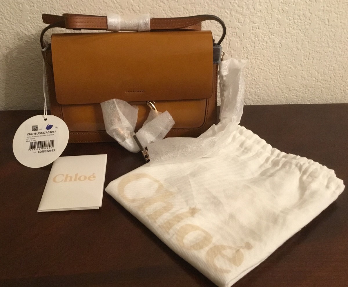 CHLOE WOMENS $1750 FAYE EVENING CROSSBODY BAG SZ. SMALL CARAMEL 