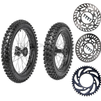 Front 70/100-17 + Rear 90/100-14 Tire Rim Big Wheel Kit Pit Bike Apollo 125cc 