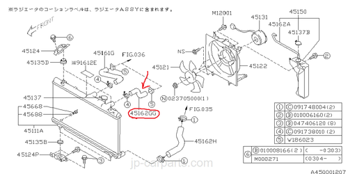GENUINE UPPER RADIATOR INLET HOSE SUBARU LEGACY OUTBACK B12 3.0L DOHC H6 00-03 - Picture 3 of 3