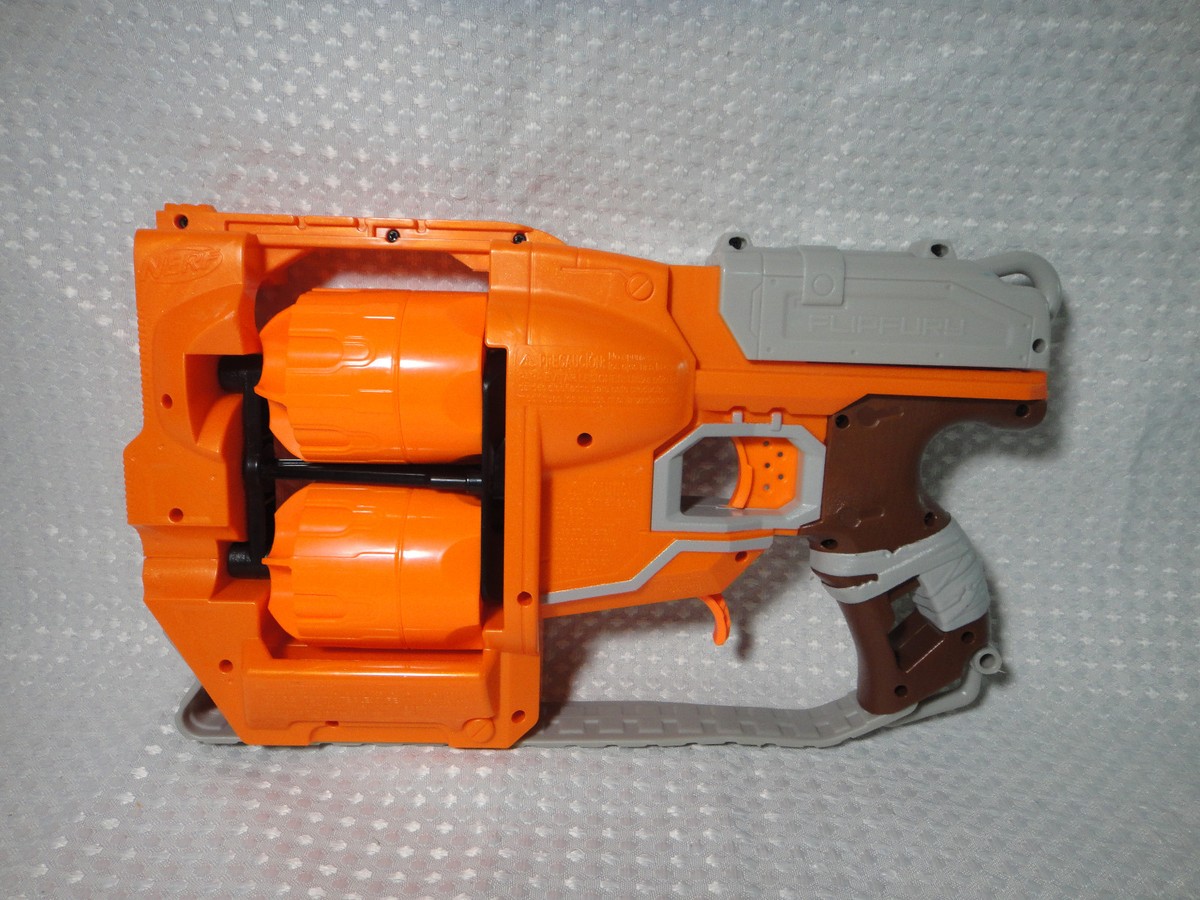 Nerf FLIPFURY オレンジ トイガン Nerf Zombie Strike FlipFury — Rare Earth Blaster Mod Shop