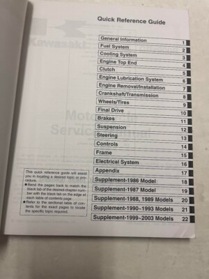 1984 2000 2003 KAWASAKI GPz900R Service Repair Shop Manual OEM