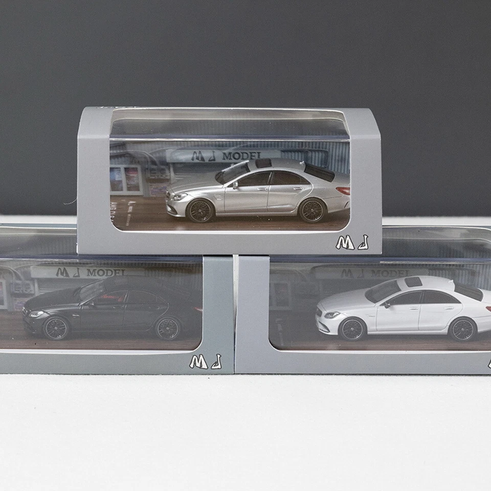  Mercedes-Benz CLS 63 AMG Silver MJ 1/64 Scale Diecast Car Model Toy Gift - Image 4 of 4
