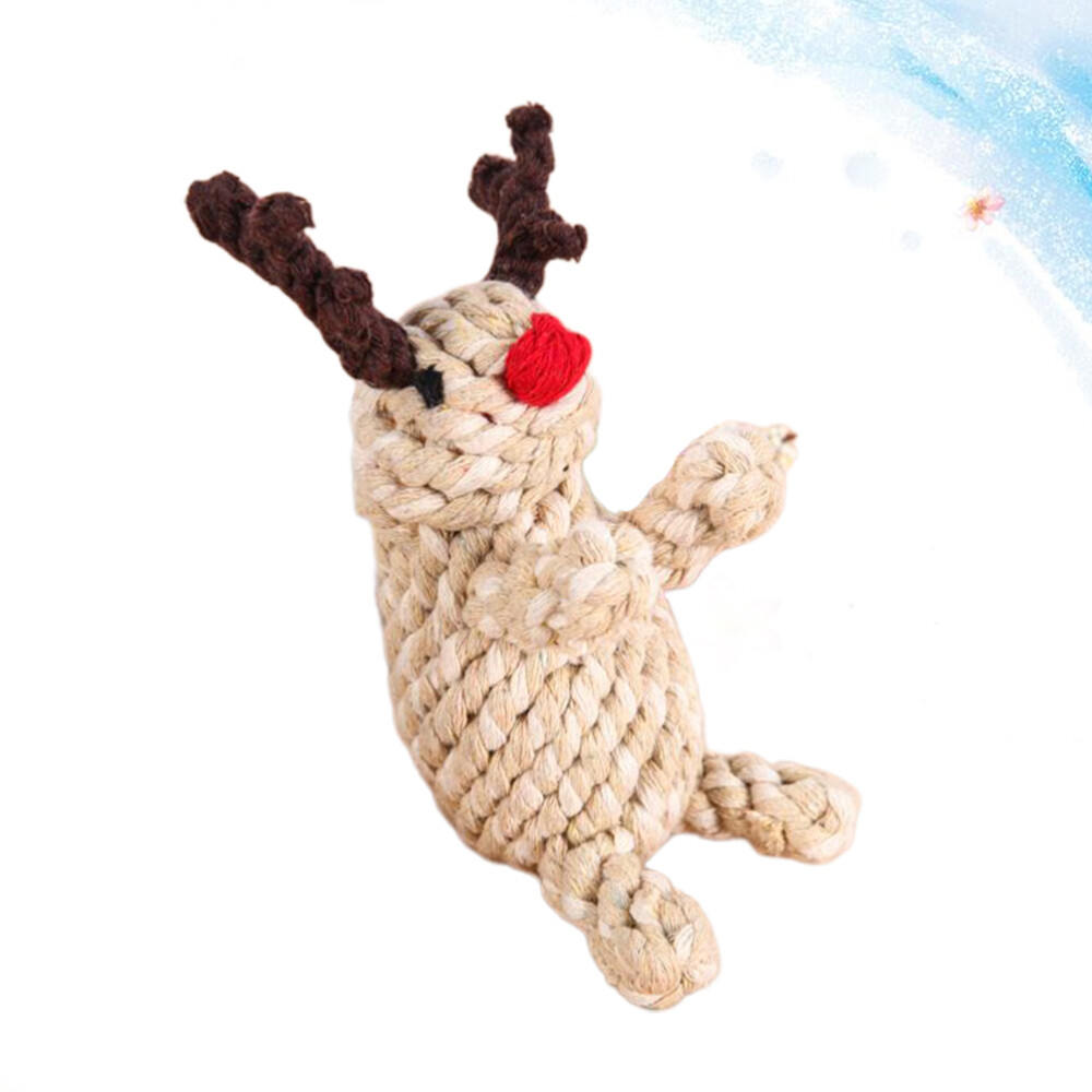 Dog Squeaky Toy Xmas Pet Gifts Miniature Christmas Deer Doggie Interactive Toys