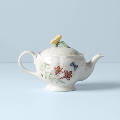 NIB Lenox Butterfly Meadow Tea set: sugar bowl, tea pot, creamer