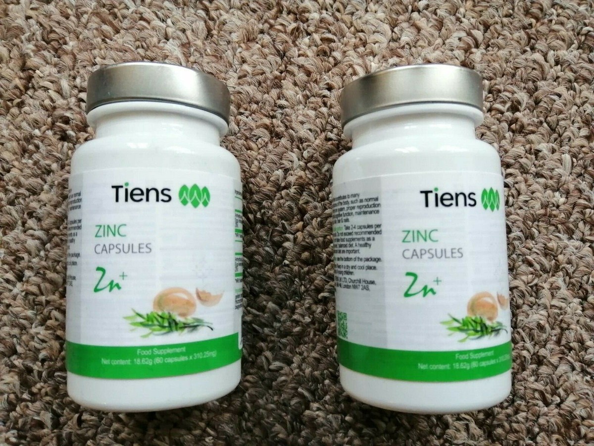 TIENS Zinc+ — 120 Vegan Caps | Plant-Based Zinc, Non-GMO, Gluten