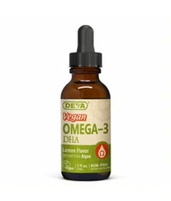 Deva Liquid Omega-3 DHA (Vegan) lemon flavor, Natural Lemon Flavor, 2 fl. oz.