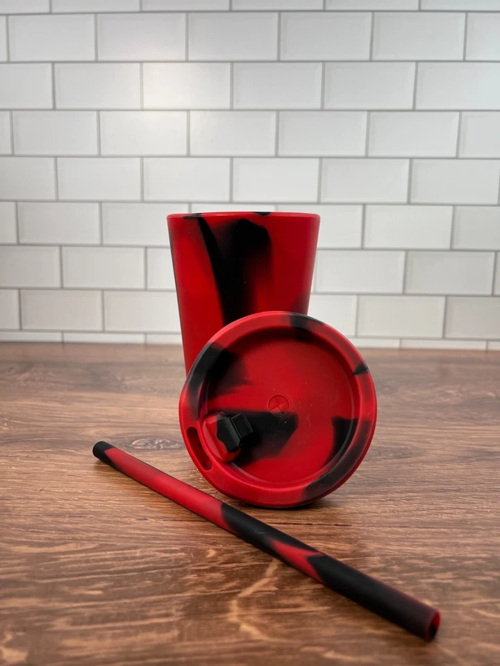 Taza de bebida de silicona 16 oz con tapa y pajita Foto 3 de 4