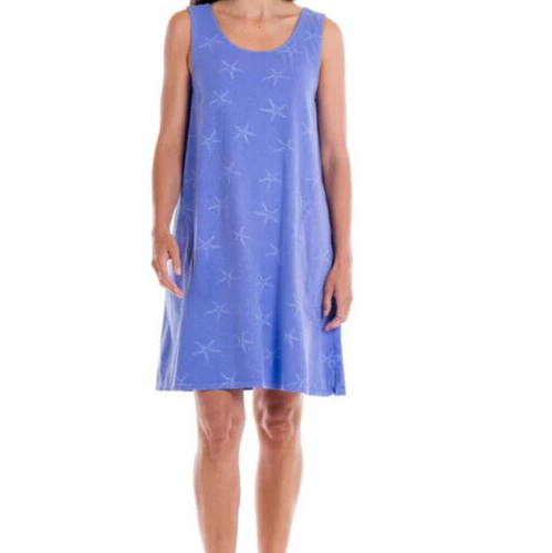 FRESH PRODUCE XSmall Peri BLUE DRAPE STARFISH Jersey Tank SUN Dress $76 NWT  XS