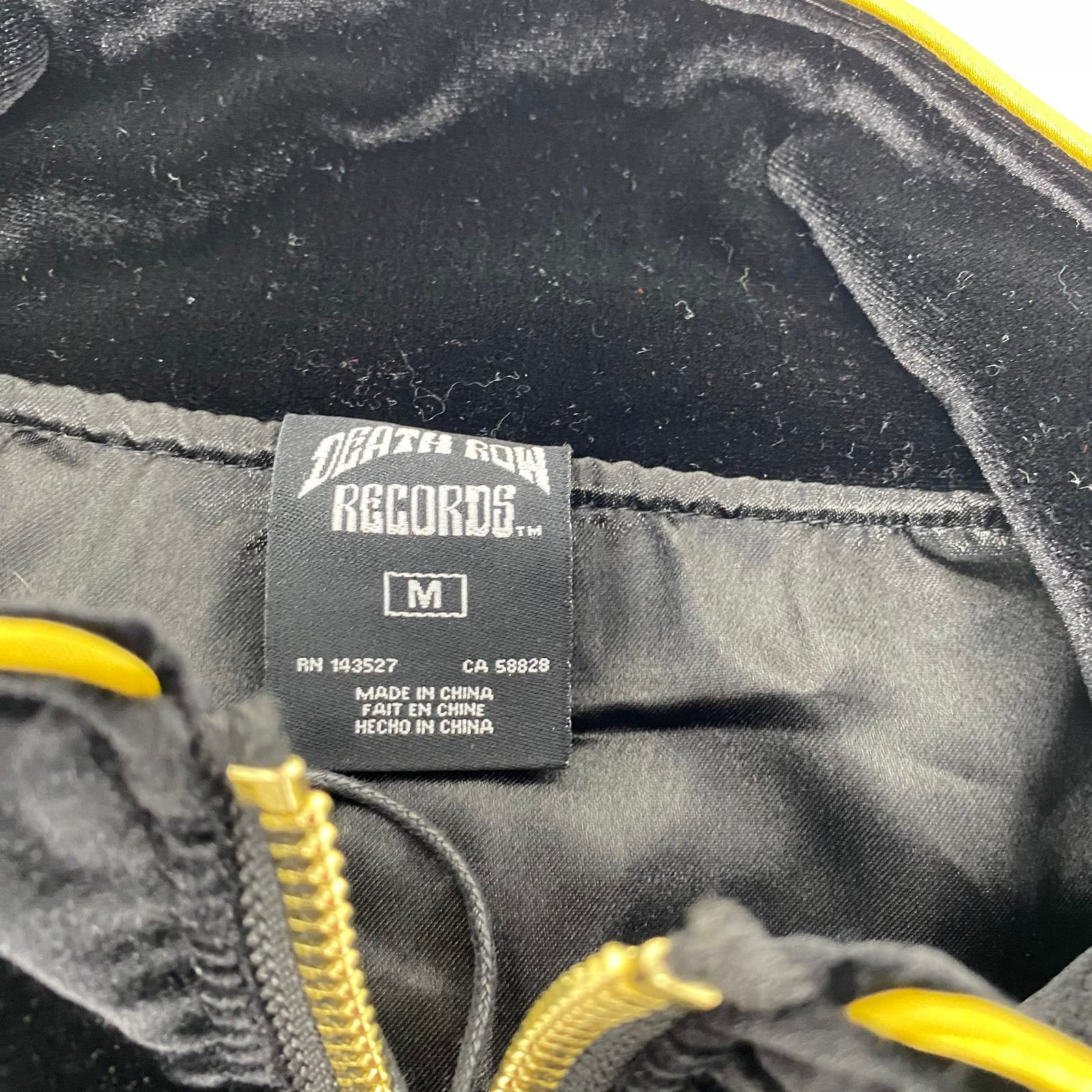 FILA Giacca Death Row Records nera oro media erba gruppo pista full zip nuova con etichetta