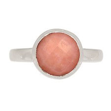 Natural Peruvian Pink Opal 925 Sterling Silver Ring Jewelry s.7.5 ALLR-31956