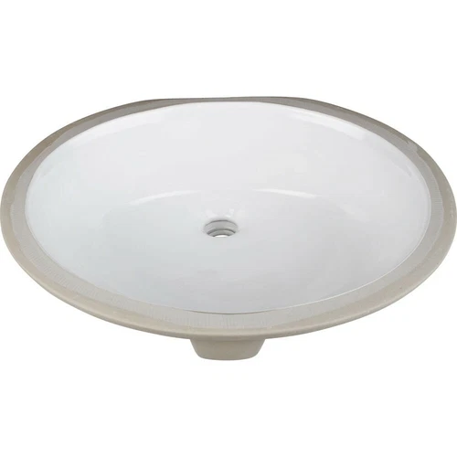 17" Large Porcelain Oval Bowl Undermount White Bathroom Ceramic Sink Modern - Picture 2 of 2