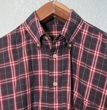 Vintage Burberry London Nova Check Long Sleeve Button Down Shirt Mens L USA Made