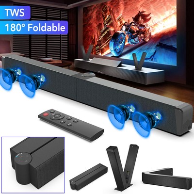 Bluetooth 5.1 Lautsprecher TV Soundbar Stereo Sound Subwoofer Soundbox Faltbare