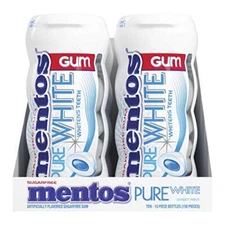 Mentos Pure White Sugar-Free Chewing Gum with Xylitol, Sweet Mint, 15 Piece B...