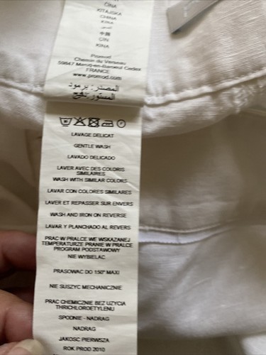 Promod Women White Linen/Cotton Pants with pockets Size EU 42 - Picture 8 of 10