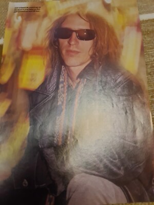 Vintage IZZY STRADLIN GUNS N ROSES / GILRSCHOOL Kim McAuliffe A4 POSTER KERRANG