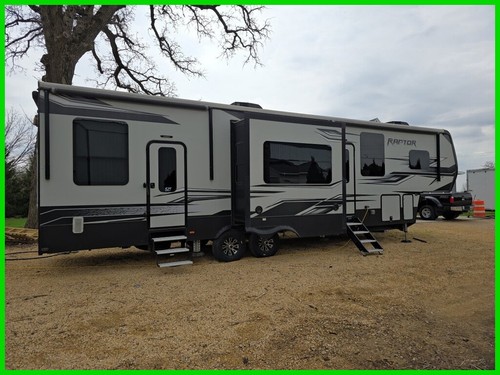 2017 Keystone Raptor 355TS 39ft Fifth Wheel Toy Hauler 3 Slides 11ft Garage 2 AC