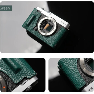 Real Leather Camera Bag Protect Case Cover Base Grip For Fuji X-E4 Fujifilm XE4