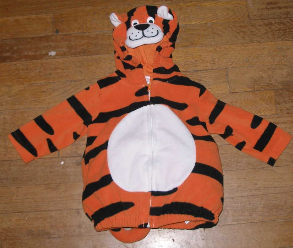 Fantasia Carter's Halloween TIGER tamanho 6-9 meses tigre laranja preto ótimo usado - Imagem 3 de 4