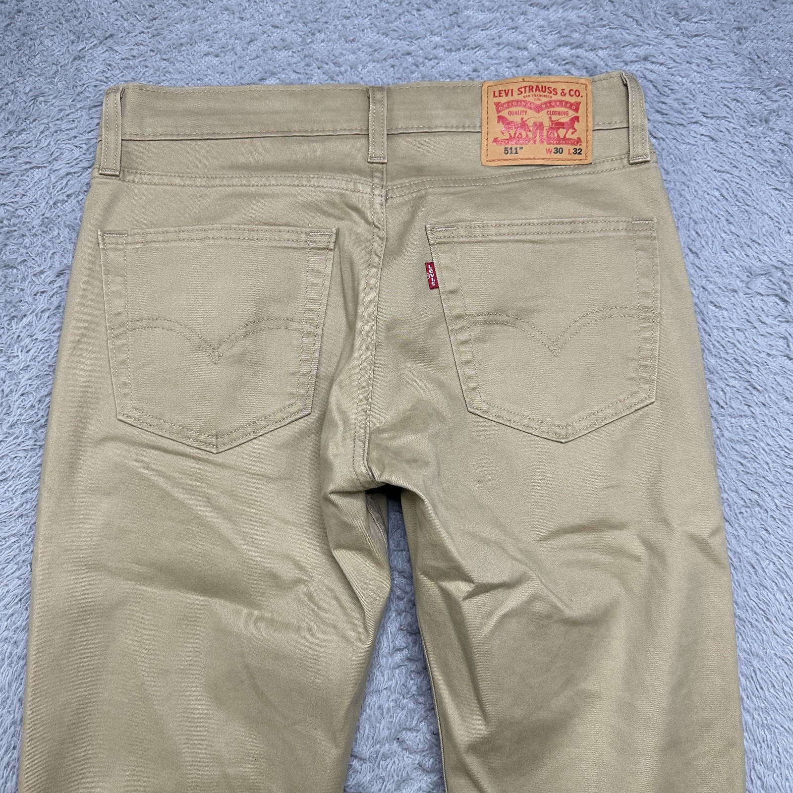 Levis 511 Jeans Mens 30x32 Khak Tan Stretch Straight image 5