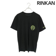 CHROME HEARTS Horseshoe Tee Black Yellow Back Horseshoe Print T Shirt Men's M
