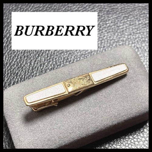 Burberry Tie Pin Neck Tie Clip Horsemark Logo Gold Vintage Men's Accessory