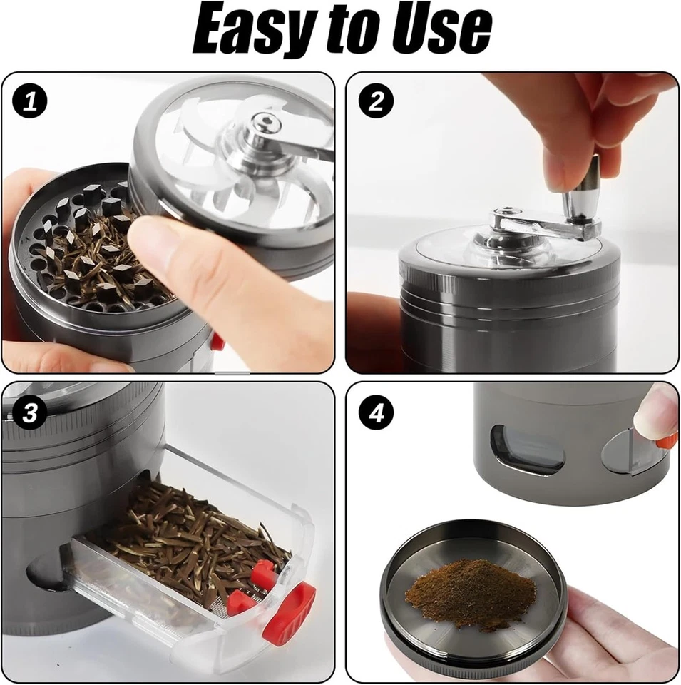 Hochwertiger Mini Grinder Kräutermühle Kurbelmühle Gewürzmühle - Bild 4 von 4