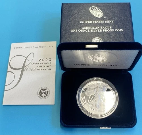 2020 S American Silver Eagle Bullion Proof $1 Coin Collectible OGP COA