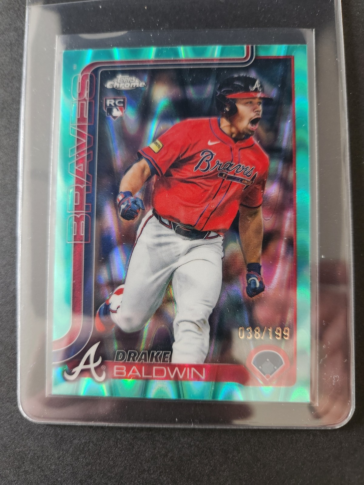 Drake Baldwin 2025 Topps Chrome Update RC 038/199 Aqua Raywave Braves #USC96