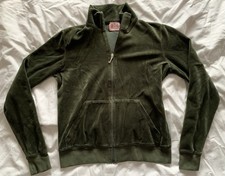 Juicy Couture Large Dark Green Velour Track Jacket Nice 
