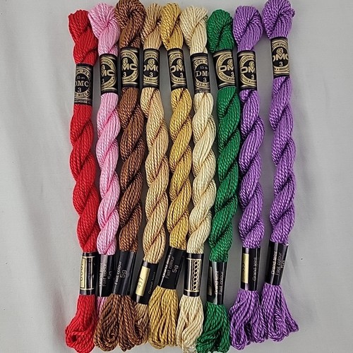 DMC Pearl Cotton Floss Lot of 9 Skein #3 Embroidery Needlepoint X Stitch Crewel - Picture 3 of 4