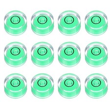 12pcs Circular Bubble Spirit Level 12x6 mm Bubble Spirit Level, Green/Black
