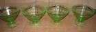 4 Anchor Hocking Block Optic Uranium Depression Glass Sherbert Cups