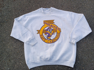 Vintage 80s / 90s ECU East Carolina Pirates Peedee crewneck Sweatshirt Size XXL