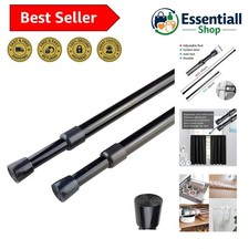 2pcs Spring Tension Curtain Rod  28-43 Inches Adjustable Expandable Pressure B...