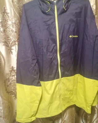 Columbia Two Tone Hooded Windbreaker Jacket Mens Sz 3XT Tall