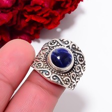 Sodalite - Minas Gerais Designer Handmade 925 Sterling Silver Ring S.7.5 R98335