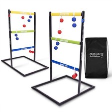 GoSports Ladder Toss Indoor  Outdoor Game Set with 6 Soft Medium, Black