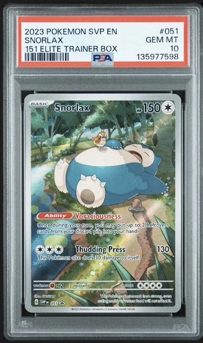 Snorlax 051 Sv: Scarlet & Violet 151 Promo Card Graded PSA 10