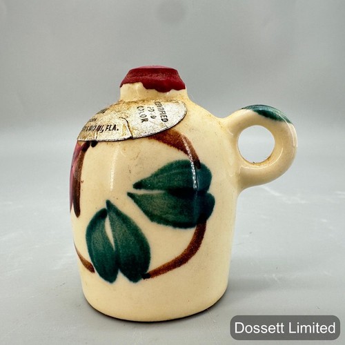Vintage Miniature Specialties Kuemmel Cordial White Ceramic Mini Jug Bottle USA