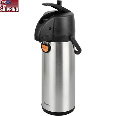 #ad Airpot Coffee Dispenser Vacuum Insulated Pump Drink Server Easy Clean Hot Cold $35.79
