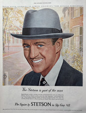 1949 Stetson Hats David Niven Actor Sky Grey Part Of The Man Vintage Print Ad