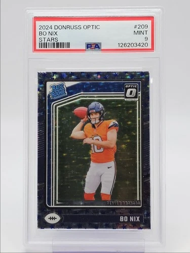 BO NIX 2024 DONRUSS OPTIC RATED ROOKIE STARS BRONCOS RC PSA 9 Q0004