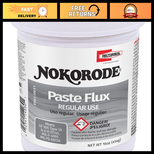 Regular Paste Flux for Plumbing - Cleans & Fluxes, 1 lb, Ideal for Soldering