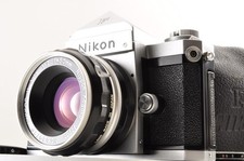 Nikon F Eye Level Silver Film Camera /H Auto 50mm f2 Lens CASE Near Mint 4747